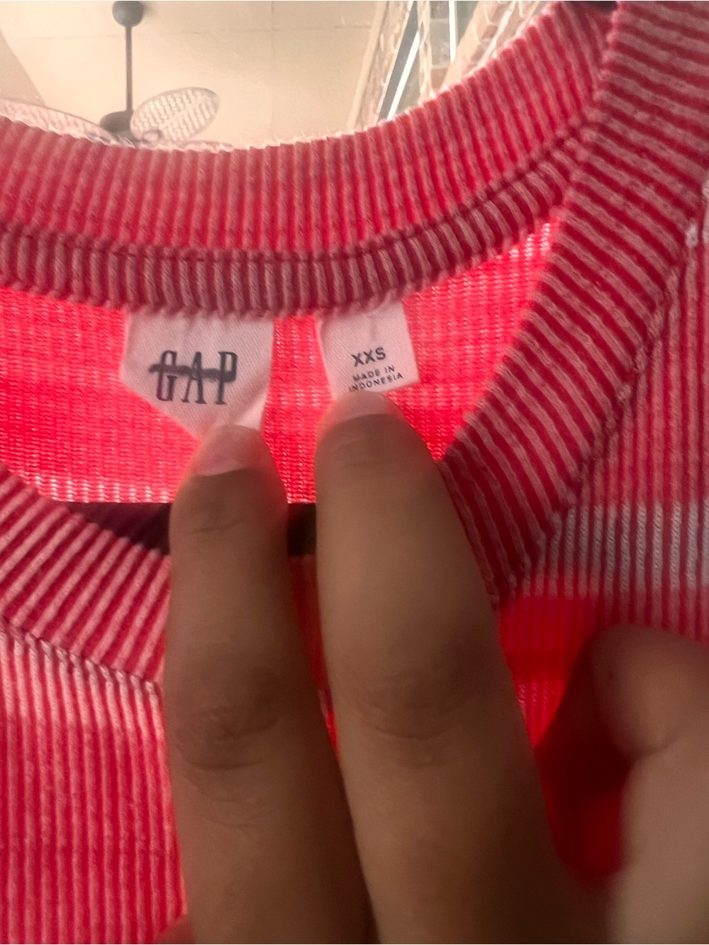 GAP Pink/ Coral Striped Midi Dress - XXS - Picture 3 of 4